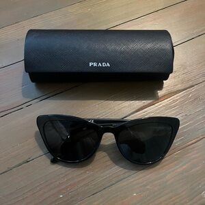 Prada CAT EYE SUNGLASSES & Black Saffiano Eyewear Case